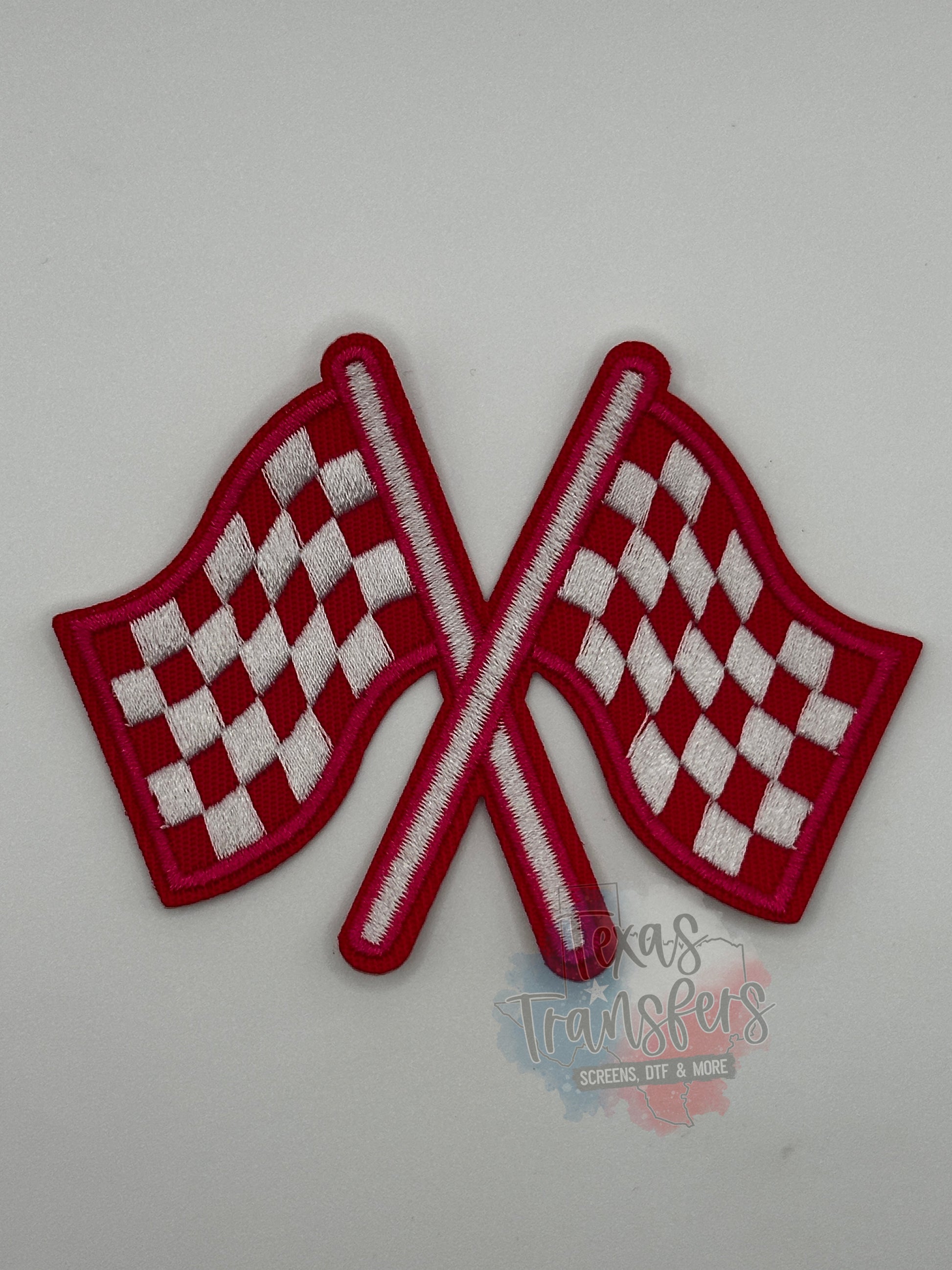 Racing Flags Iron-On PATCH - Texas Transfers and Designs