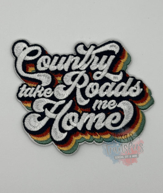 Country Roads Take Me Home Iron-On PATCH - Texas Transfers and Designs