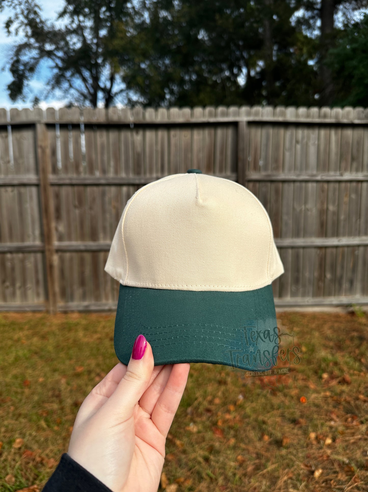 Green Canvas Brim Blank Hat