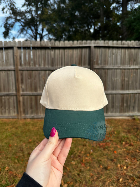 Green Canvas Brim Blank Hat
