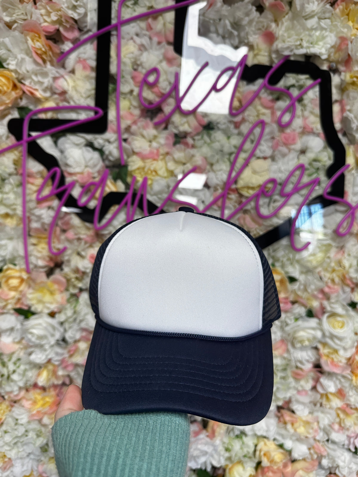 Navy Brim Trucker Hat