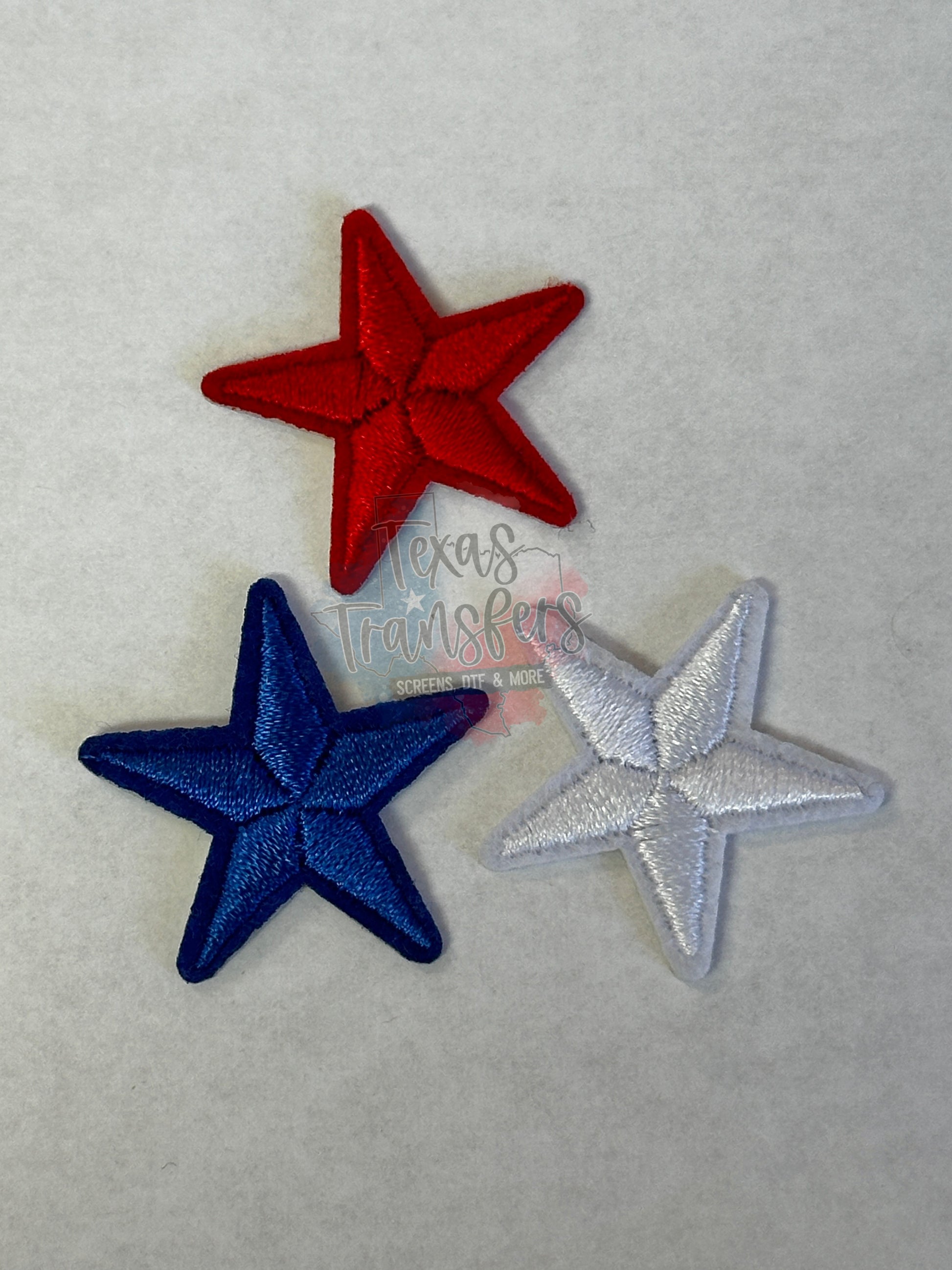 Red/White/Blue Stars 1.25” Iron-On PATCH - Texas Transfers and Designs