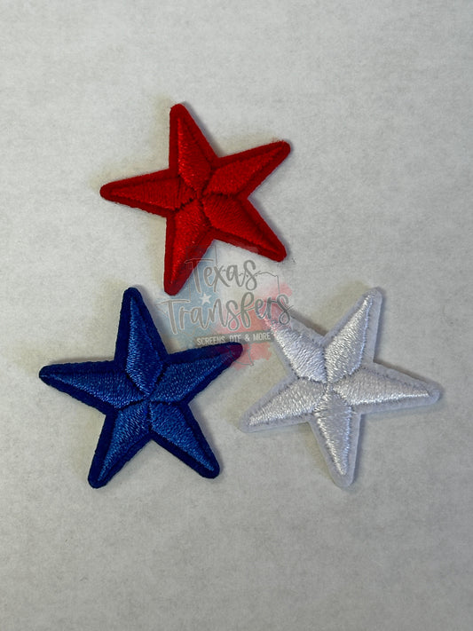 Red/White/Blue Stars 1.25” Iron-On PATCH - Texas Transfers and Designs