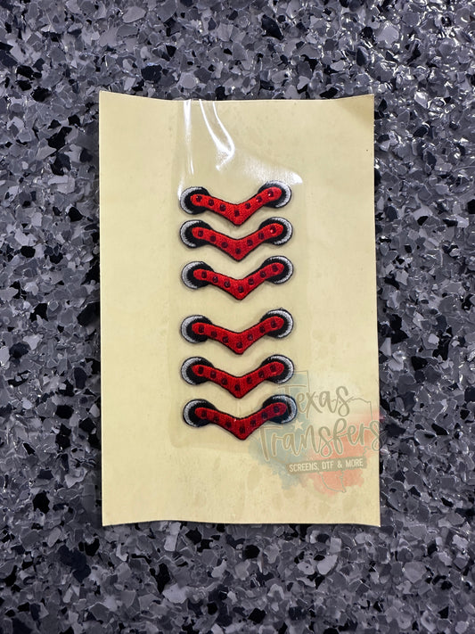 Baseball Stitch Rhinestone Individual (Orange) Iron-On PATCH