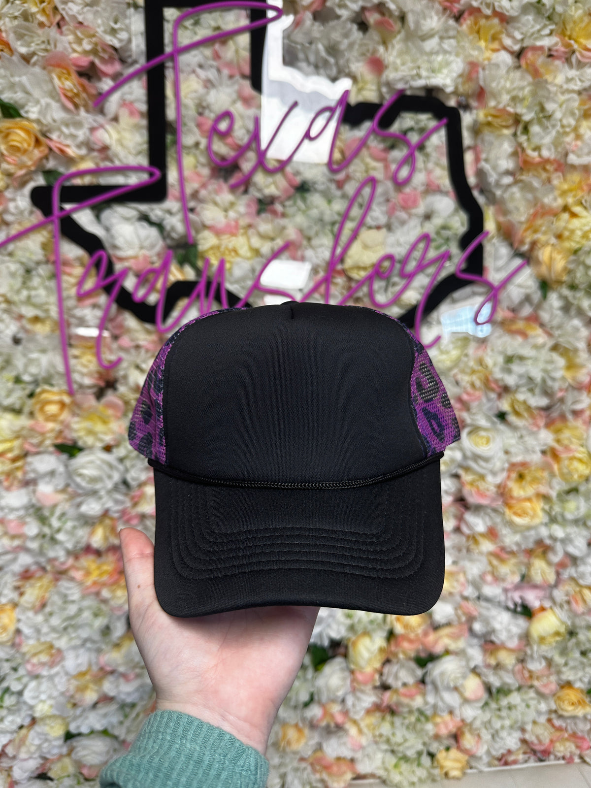 Purple Leopard Mesh/Under Brim Trucker Hat