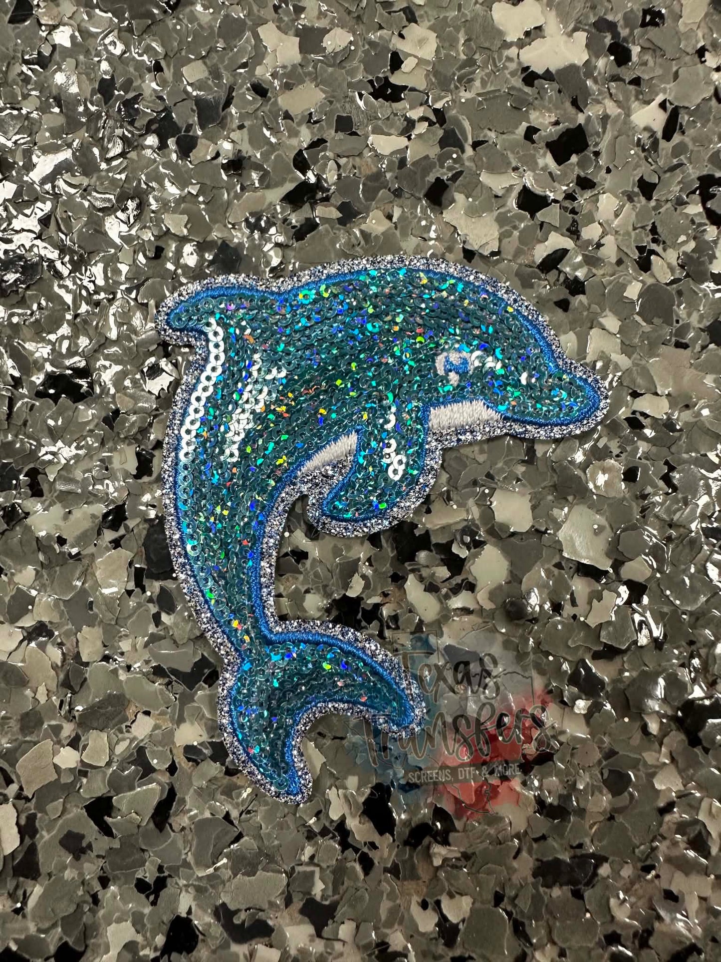 Sequin Dolphin Iron-On Patch