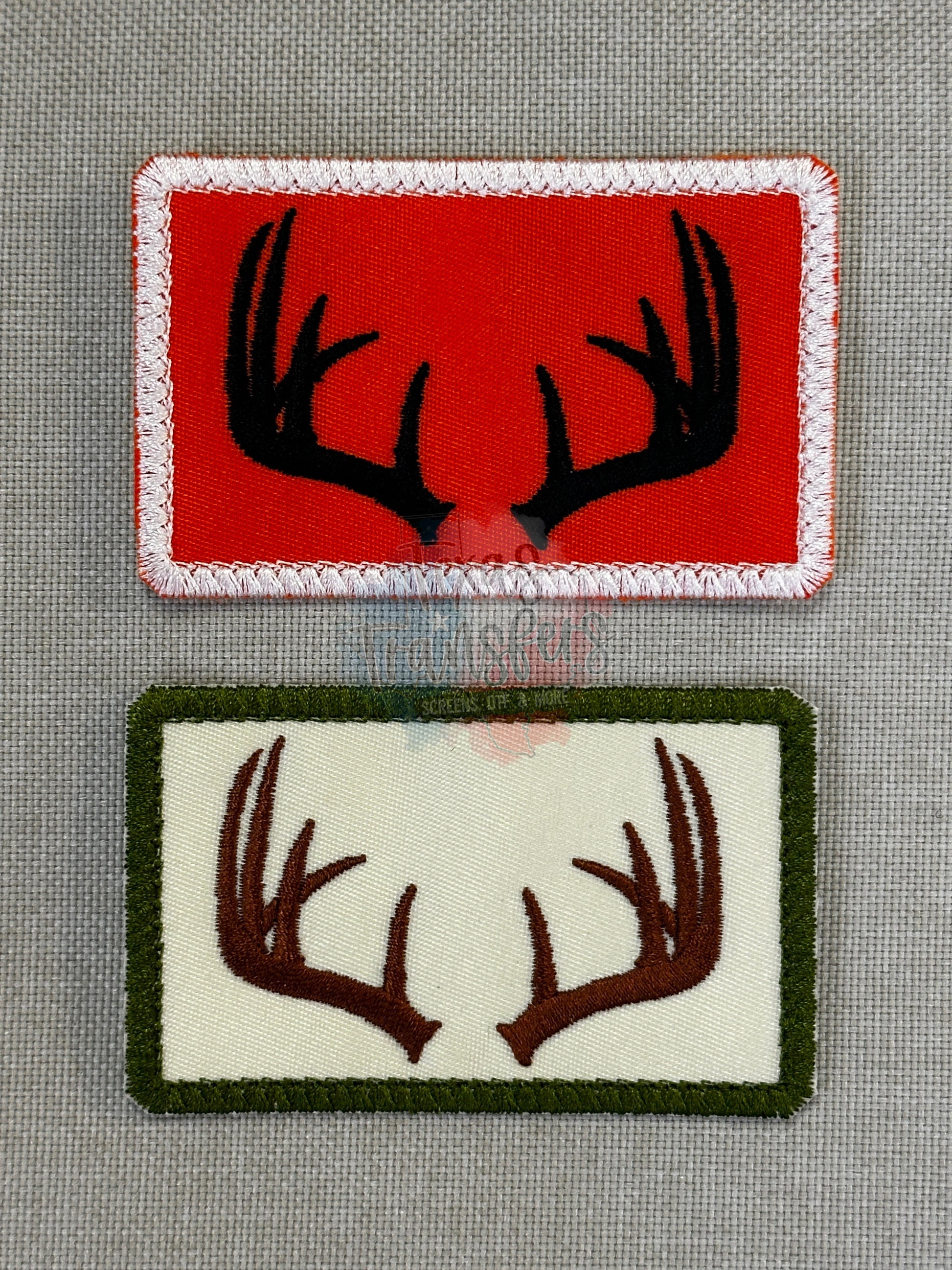Antlers Rectangle Iron-On Patch (MULTIPLE OPTIONS) - Texas Transfers and Designs