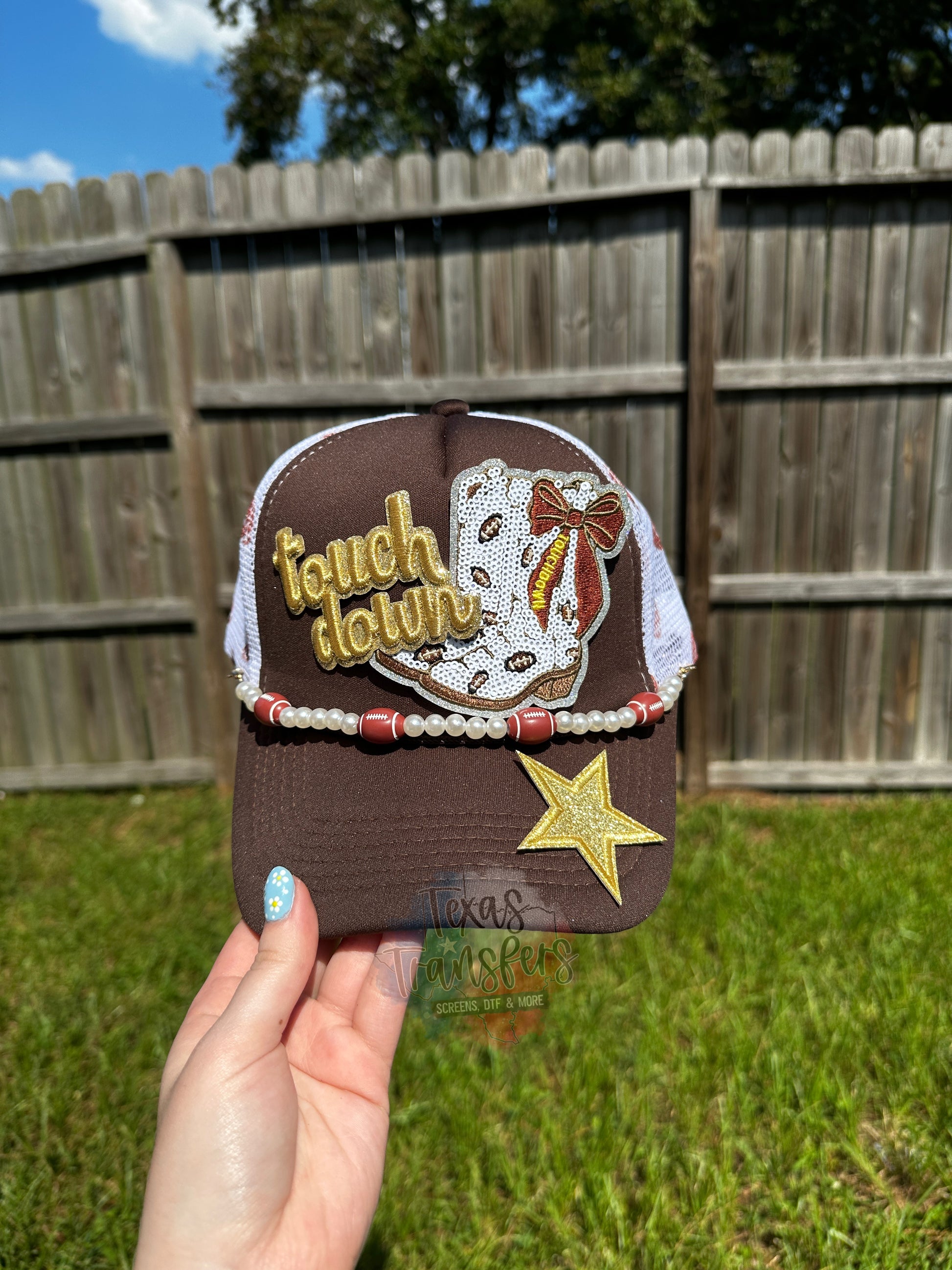 Touchdown Boots Sequin Iron-On PATCH - Texas Transfers and Designs