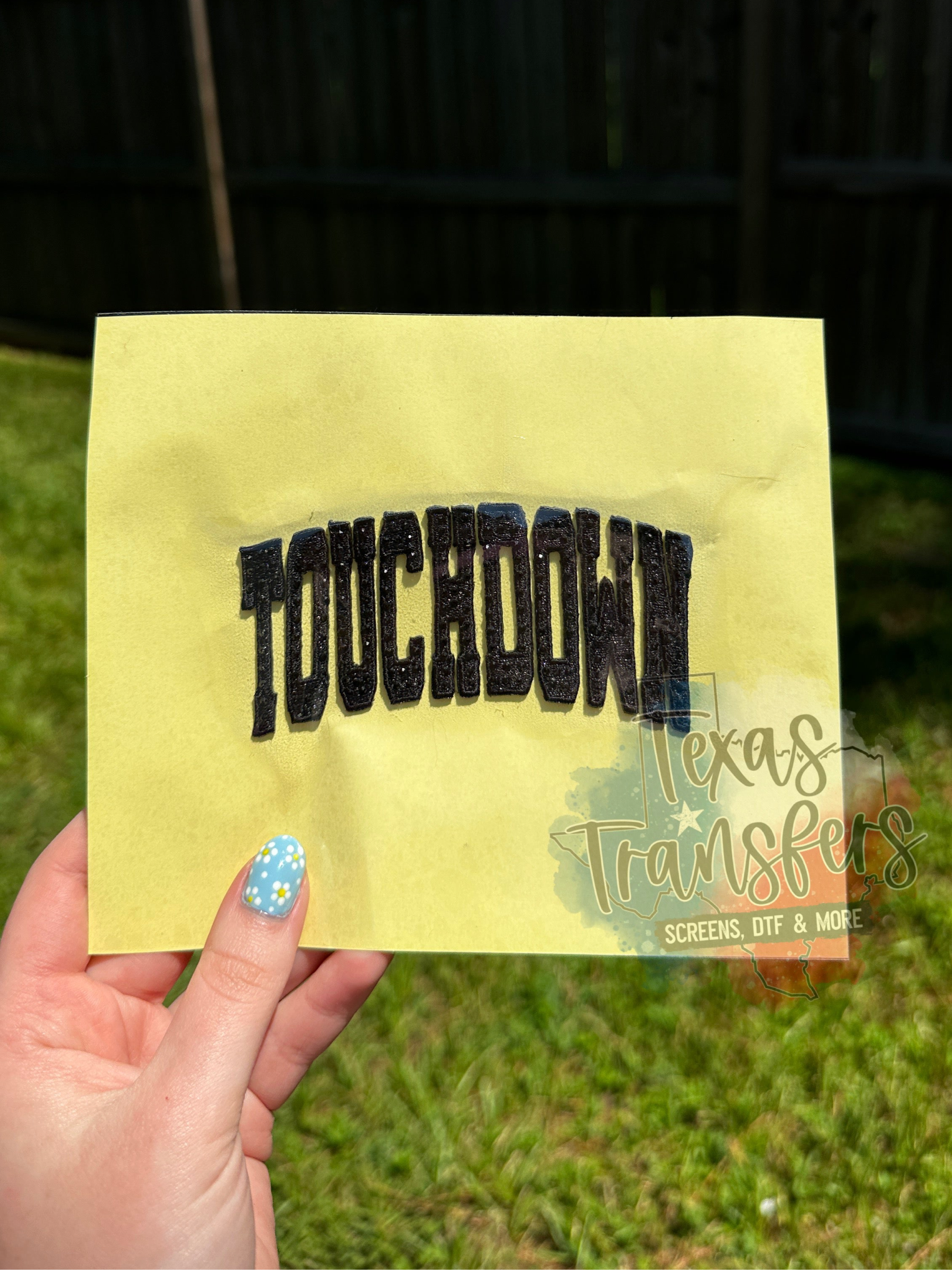 Touchdown Individual (Rhinestone) Iron-On PATCH - Texas Transfers and ...