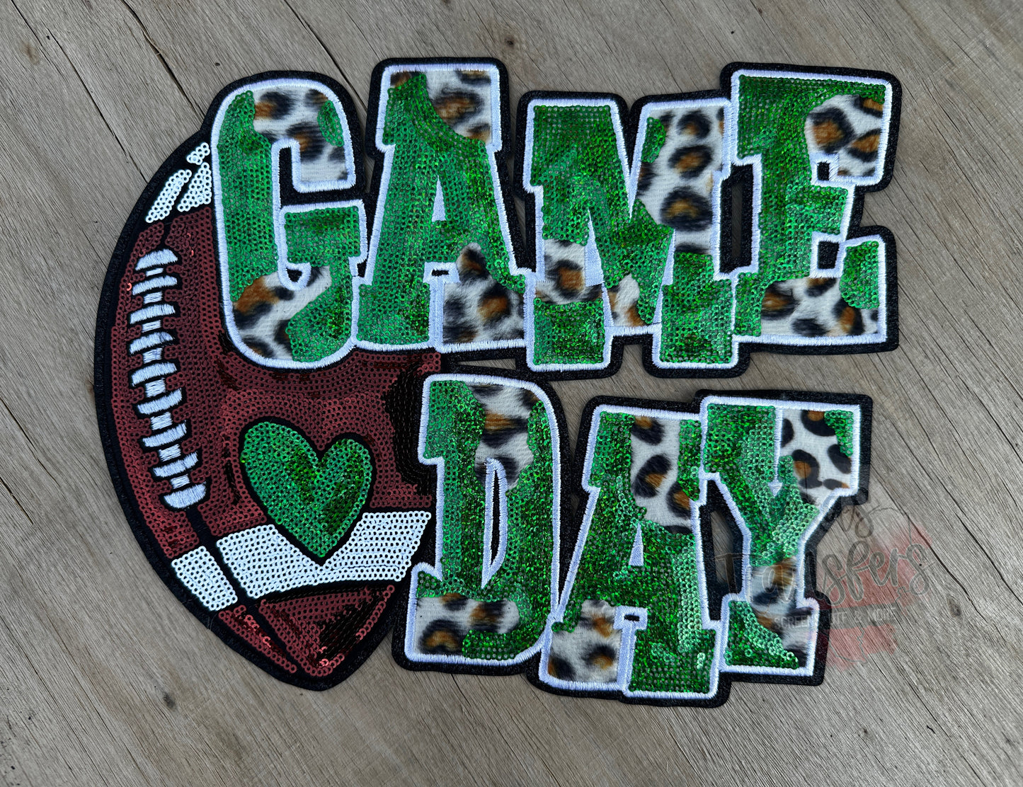Game Day Football Sequin XL Patches (Multiple Options) - Texas Transfers and Designs