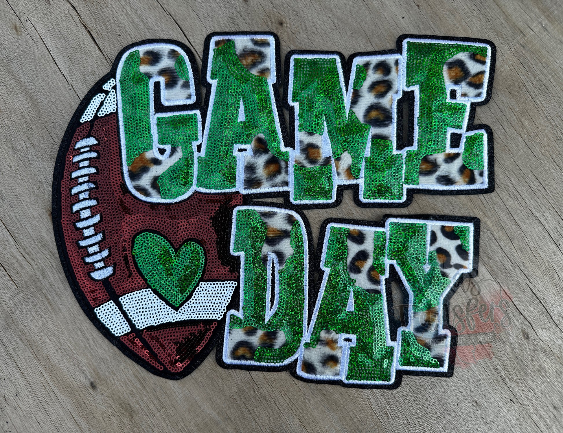 Game Day Football Sequin XL Patches (Multiple Options) - Texas Transfers and Designs