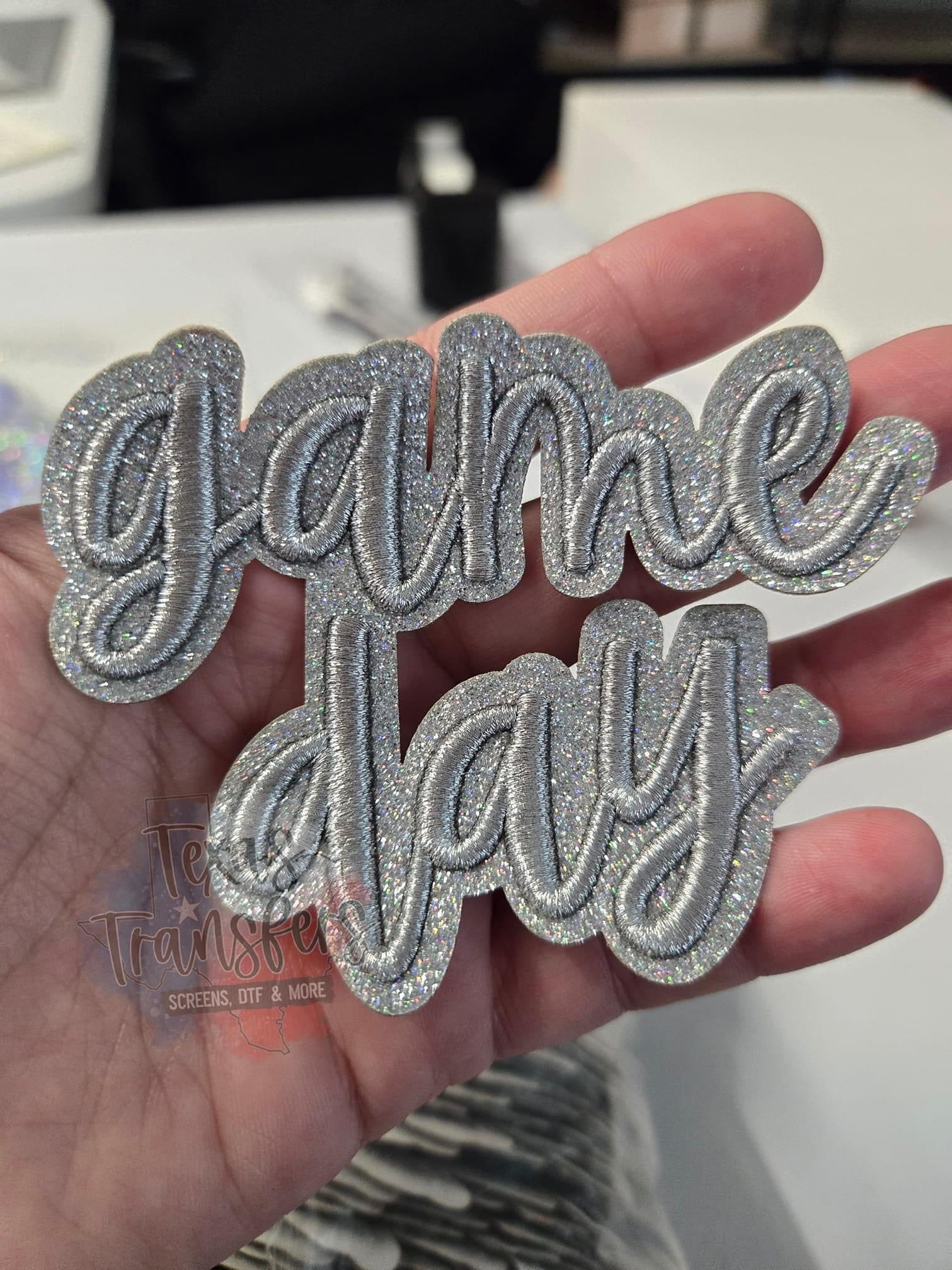 Game Day (Silver) Iron-On PATCH - Texas Transfers and Designs