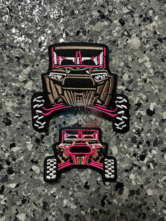 Brown/Pink SxS Side by Side Iron-On PATCH (MULTIPLE OPTIONS) - Texas Transfers and Designs