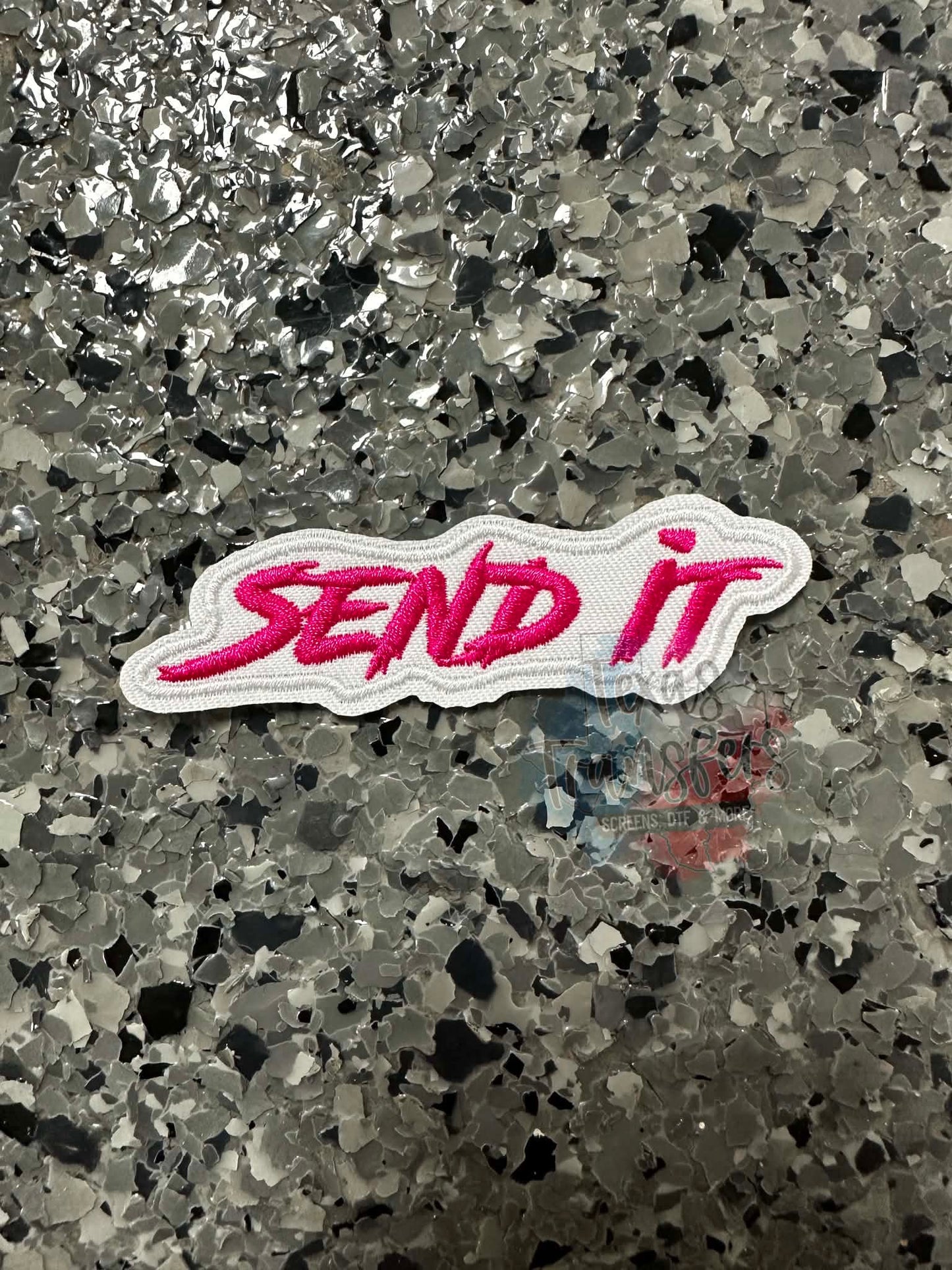 Send It Iron-On Patch in Hot Pink - Texas Transfers and Designs