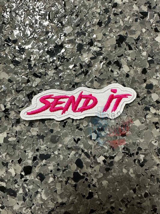 Send It Iron-On Patch in Hot Pink - Texas Transfers and Designs