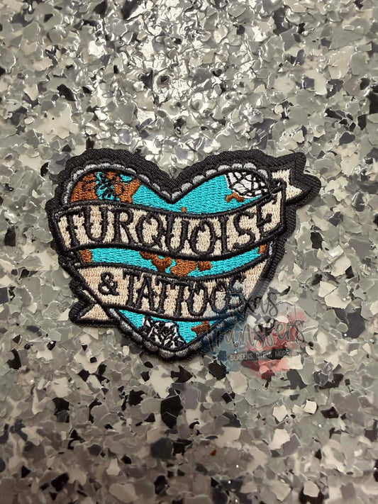 Turquoise and Tattoos Bolt Iron-On - Texas Transfers and Designs
