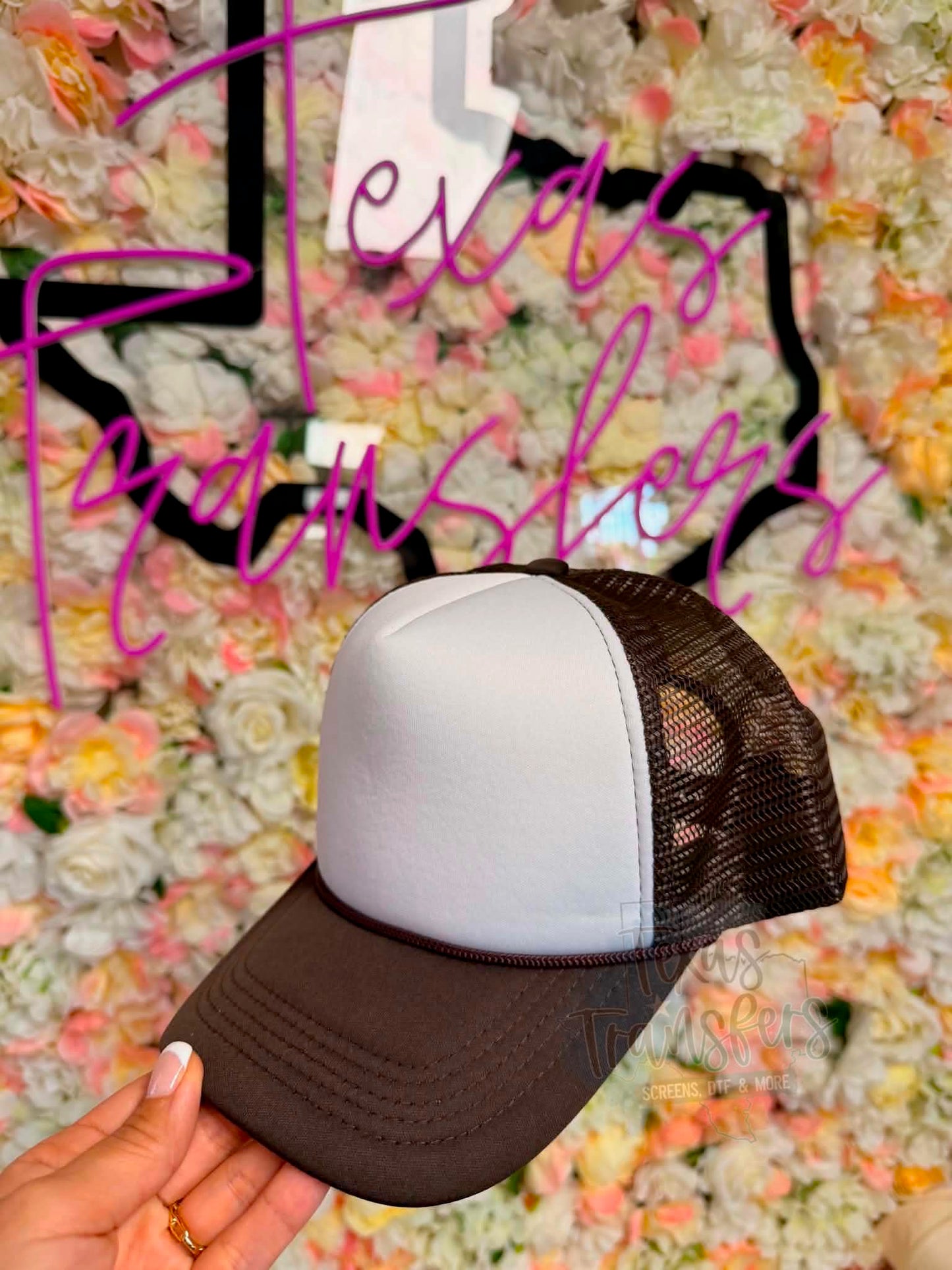 Brown Brim Trucker Hats - Texas Transfers and Designs