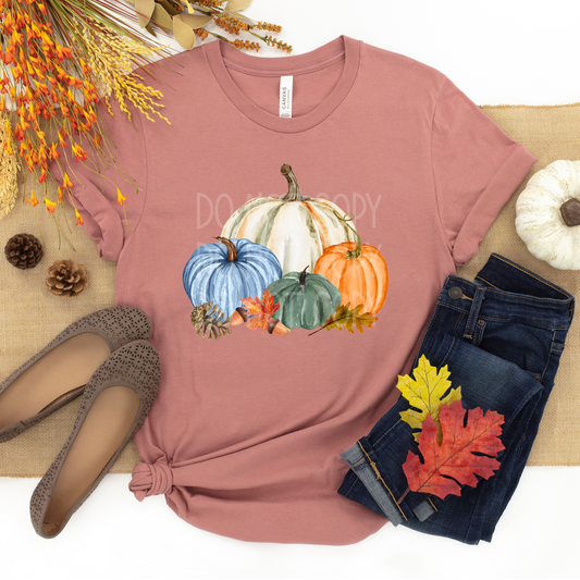 Watercolor Fall Pumpkins DTF - Texas Transfers and Designs