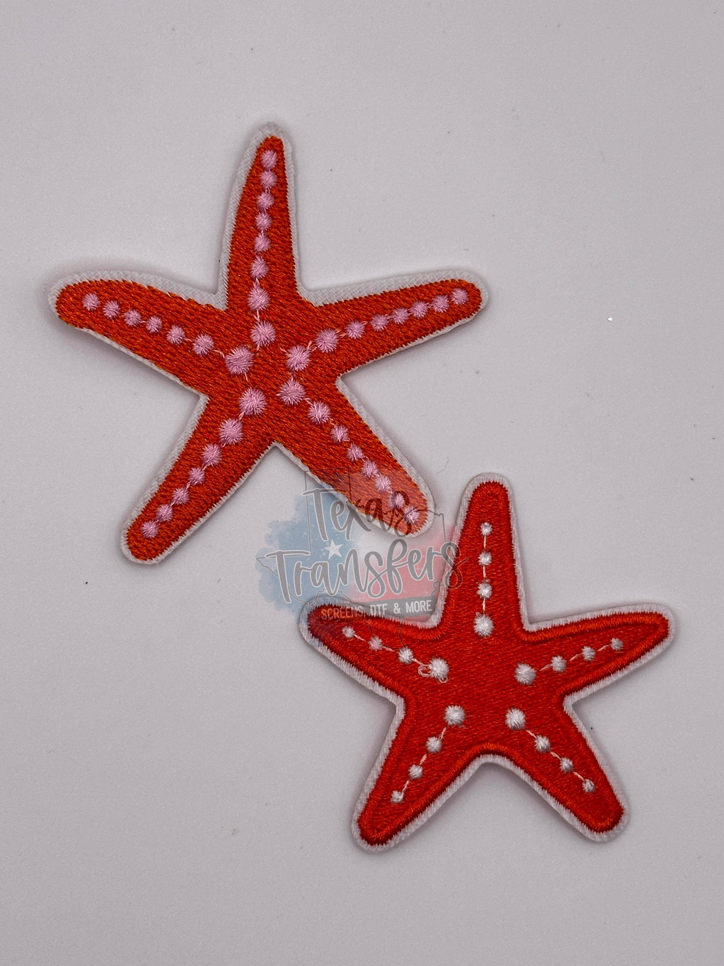 Orange Starfish Iron-On PATCH (Multiple Options)