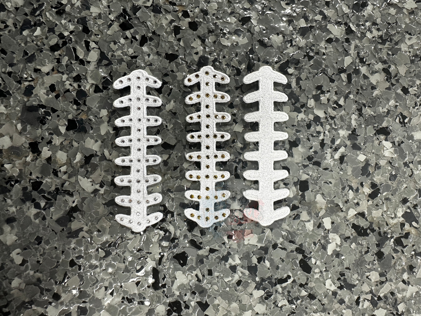 Football Stitch Rhinestone Iron-On PATCH