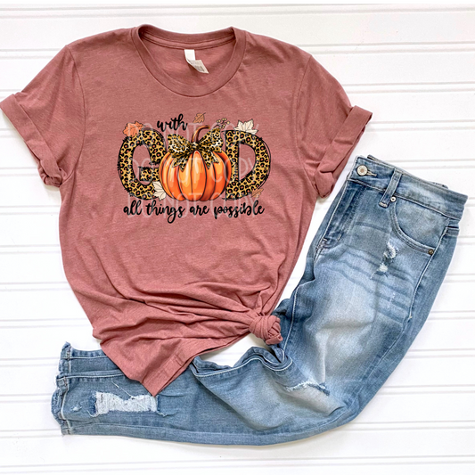 With God All Things are Possible (Pumpkin) DTF - Texas Transfers and Designs