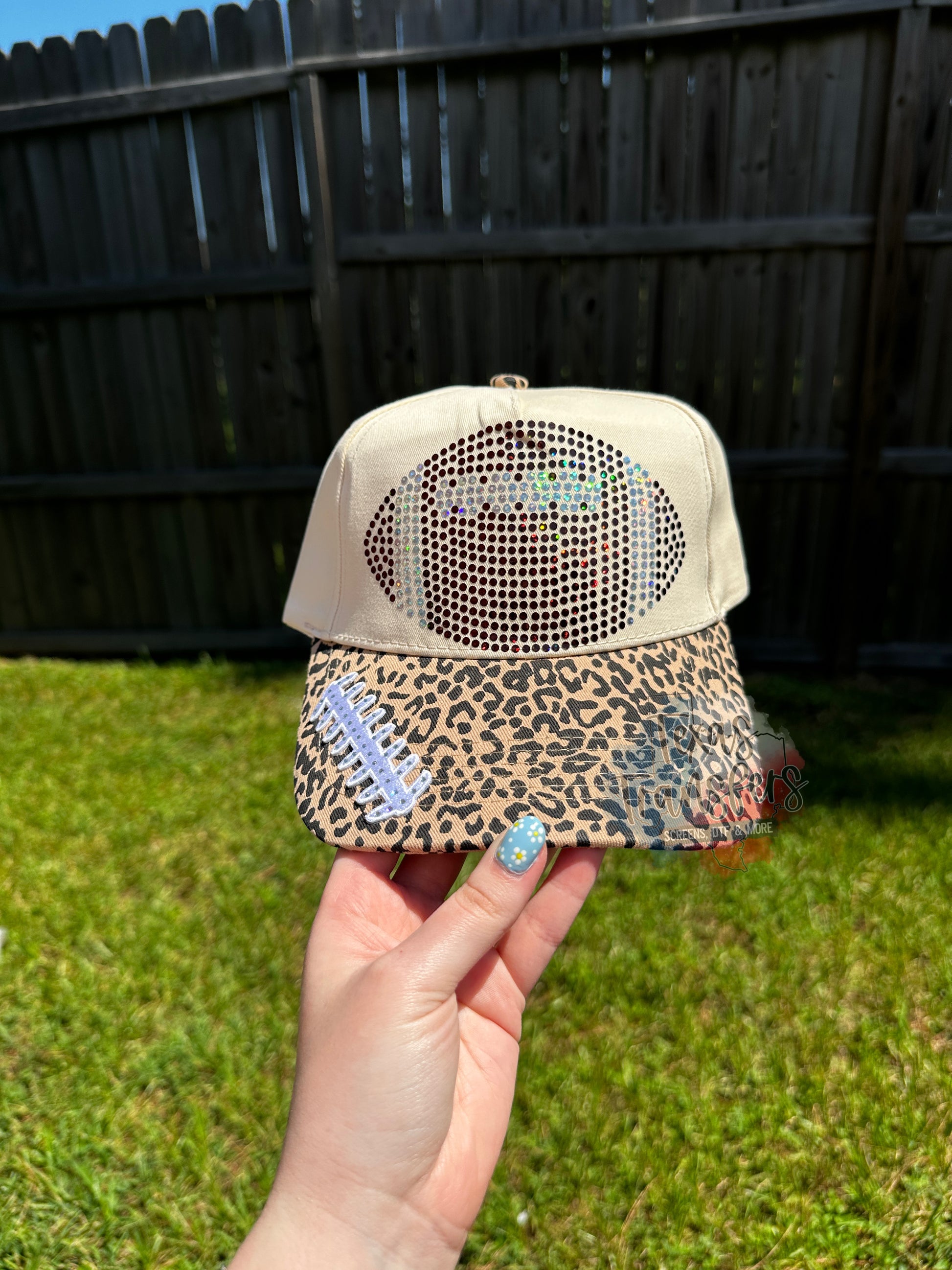 Football Spangle *Completed Hat* - Texas Transfers and Designs