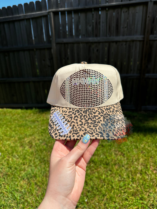 Football Spangle *Completed Hat* - Texas Transfers and Designs