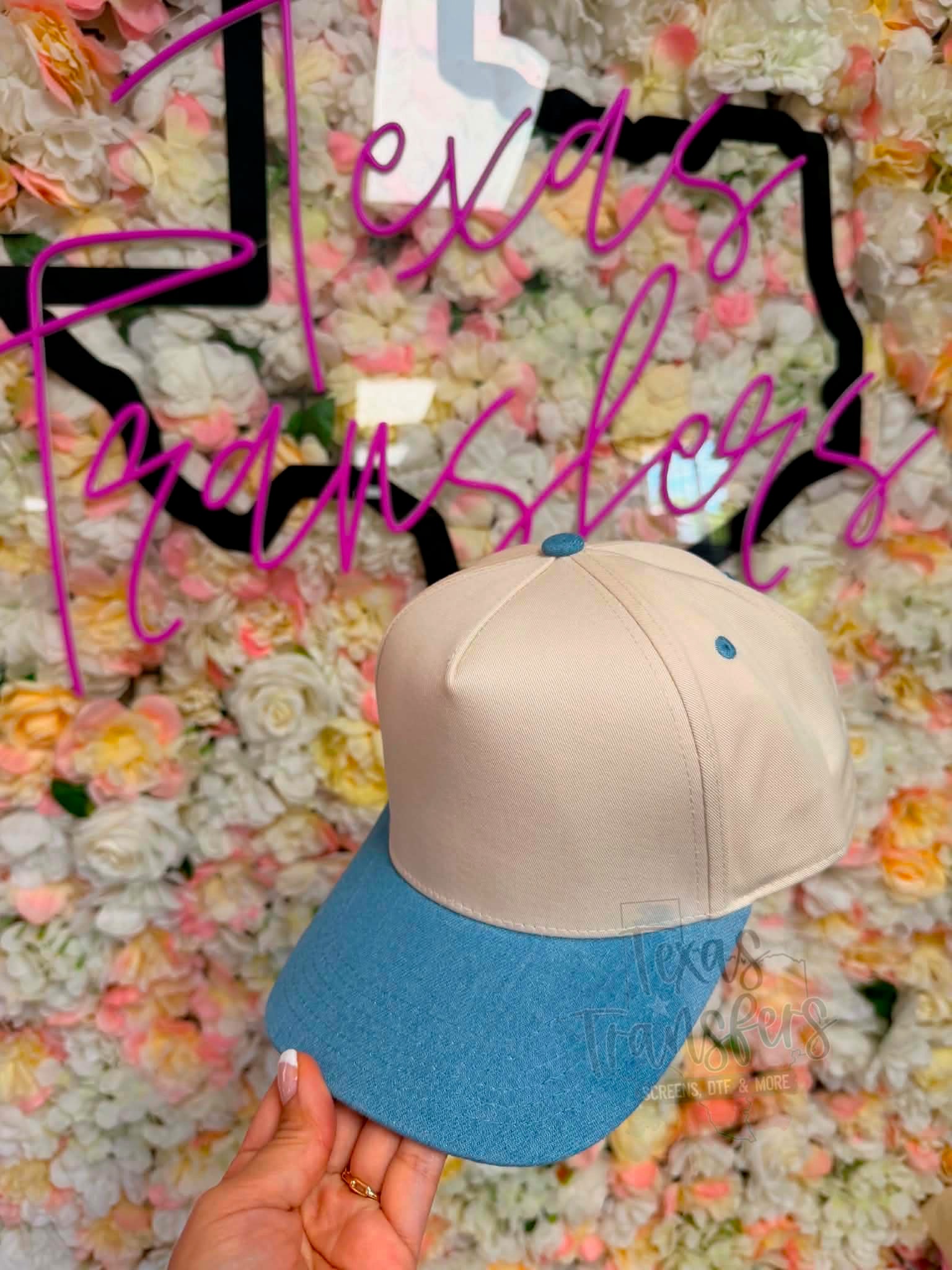Light Denim Canvas Hat - Texas Transfers and Designs