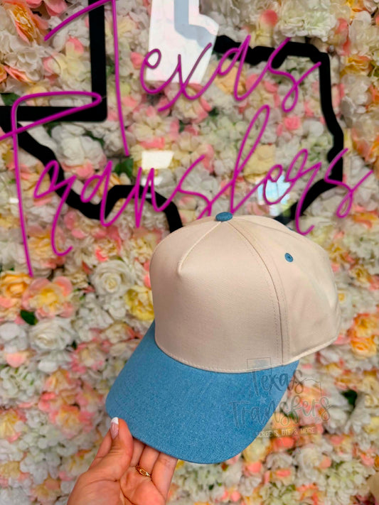 Light Denim Canvas Hat - Texas Transfers and Designs