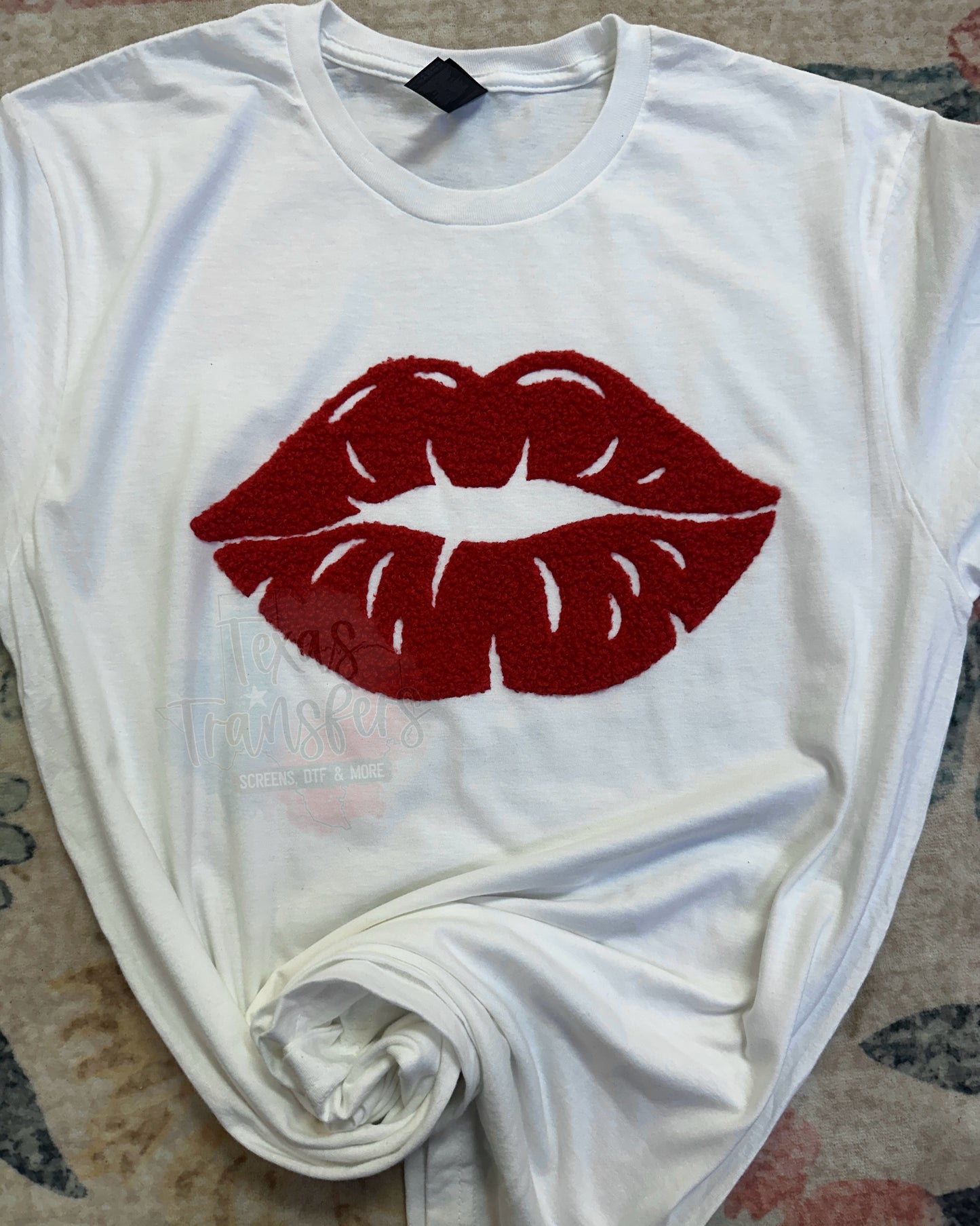 Lips Fluffy Fuzzy XL Iron-On Patch