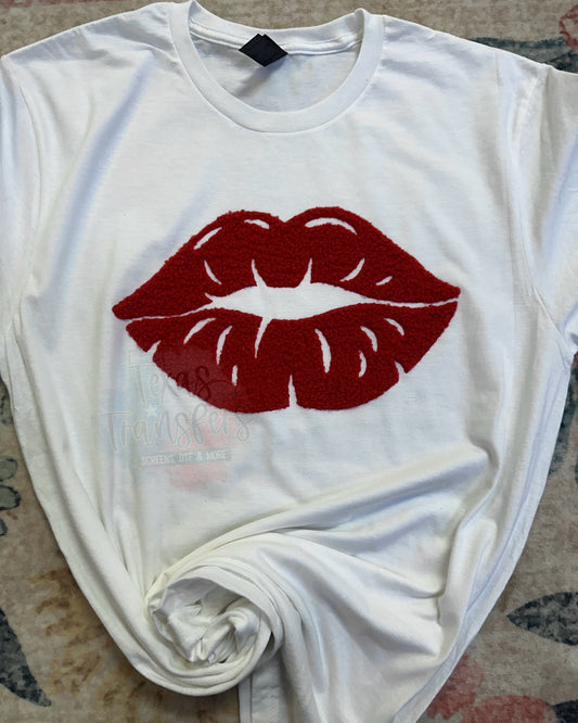 Lips Fluffy Fuzzy XL Iron-On Patch