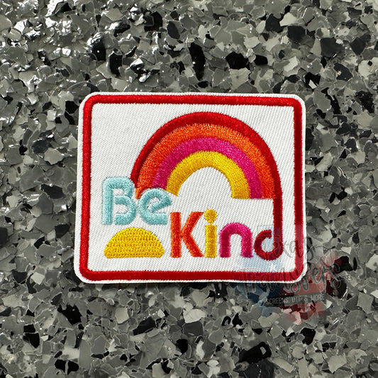 Be Kind Retro RED Iron-On Patch - Texas Transfers and Designs