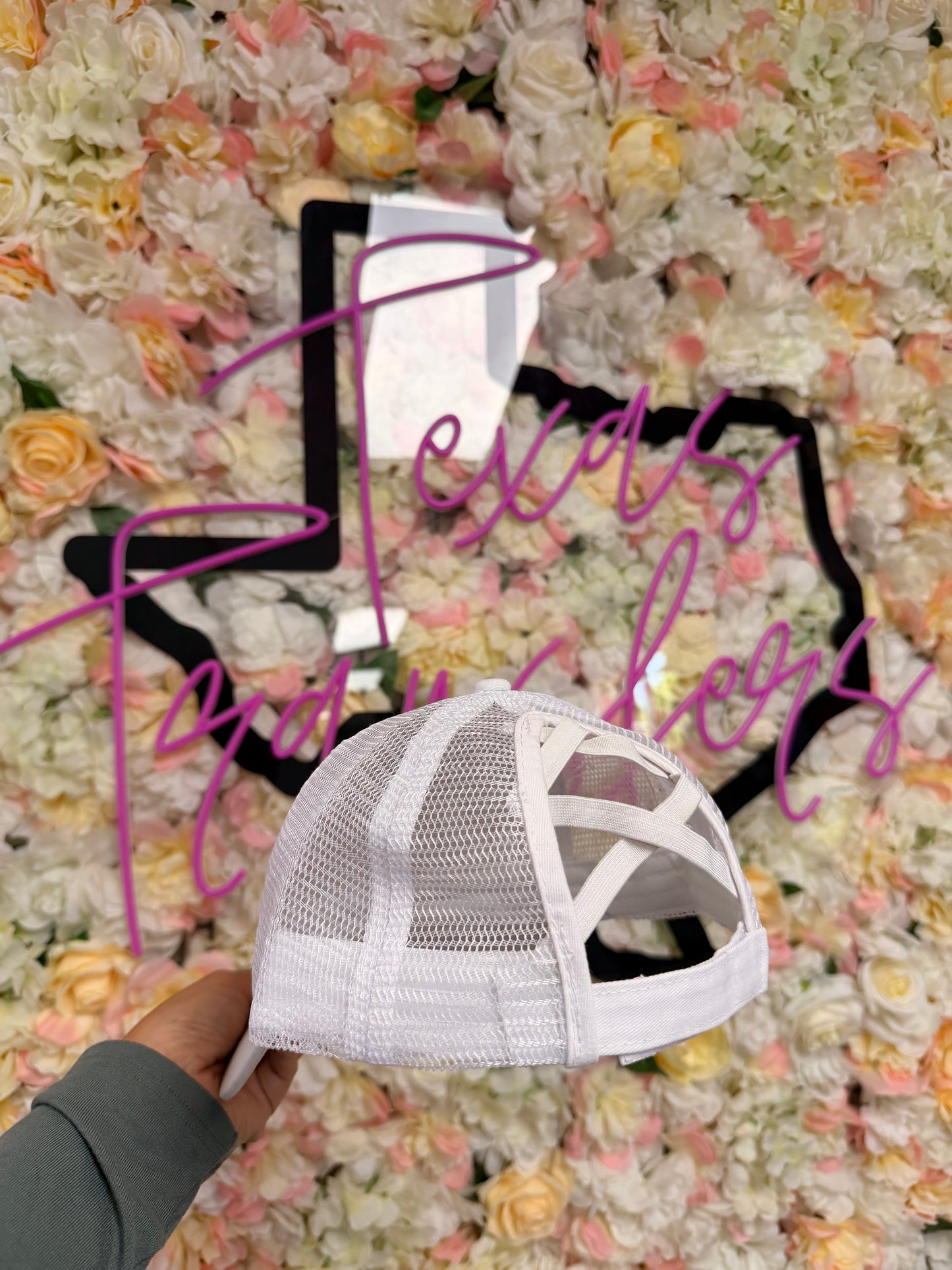 Criss Cross Blank Ponytail Hat *New Colors Added*