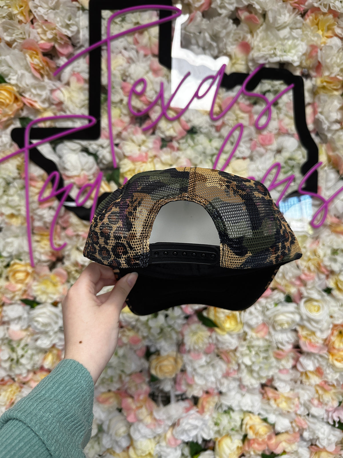 RESTOCK Arriving 10/16 Camo/Leopard Mesh Trucker Hat with Camo/Leopard Brim