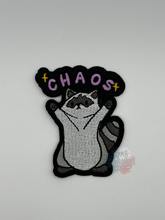 Chaos Raccoon Iron-On Patch - Texas Transfers and Designs
