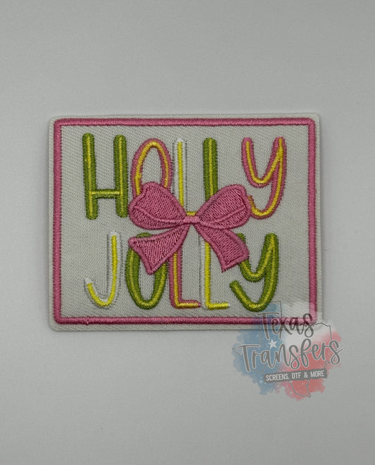 Holly Jolly Iron-On PATCH - Texas Transfers and Designs