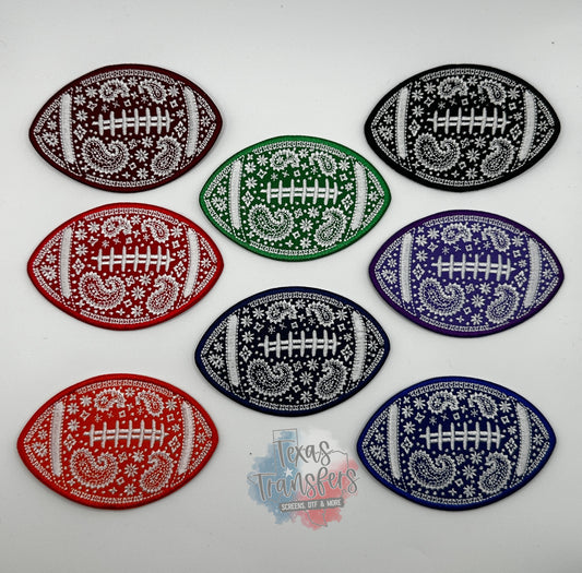 Paisley Footballs Iron-On PATCH - Texas Transfers and Designs