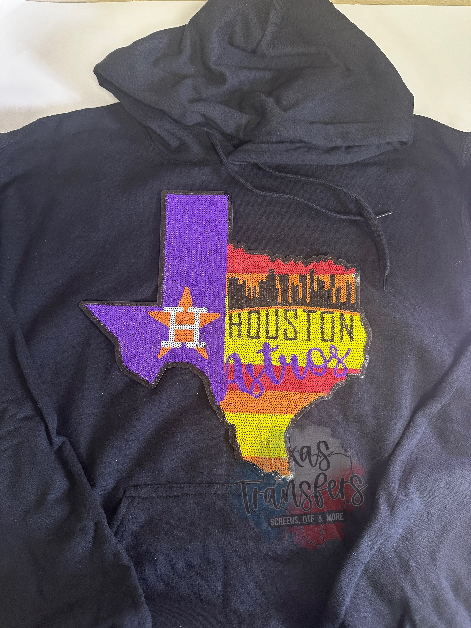 Astros Texas PURPLE XL Iron-On Patch *DISCONTINUED* - Texas Transfers and Designs