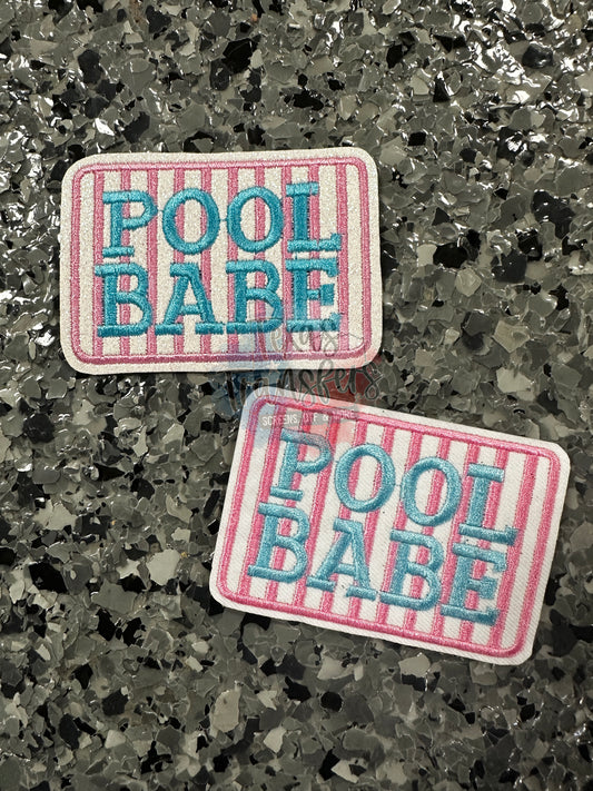 Pool Babe Striped Iron-On Patch