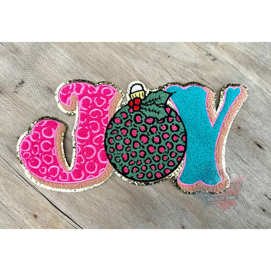 Joy Ornament Chenille XL Iron-On Patch - Texas Transfers and Designs