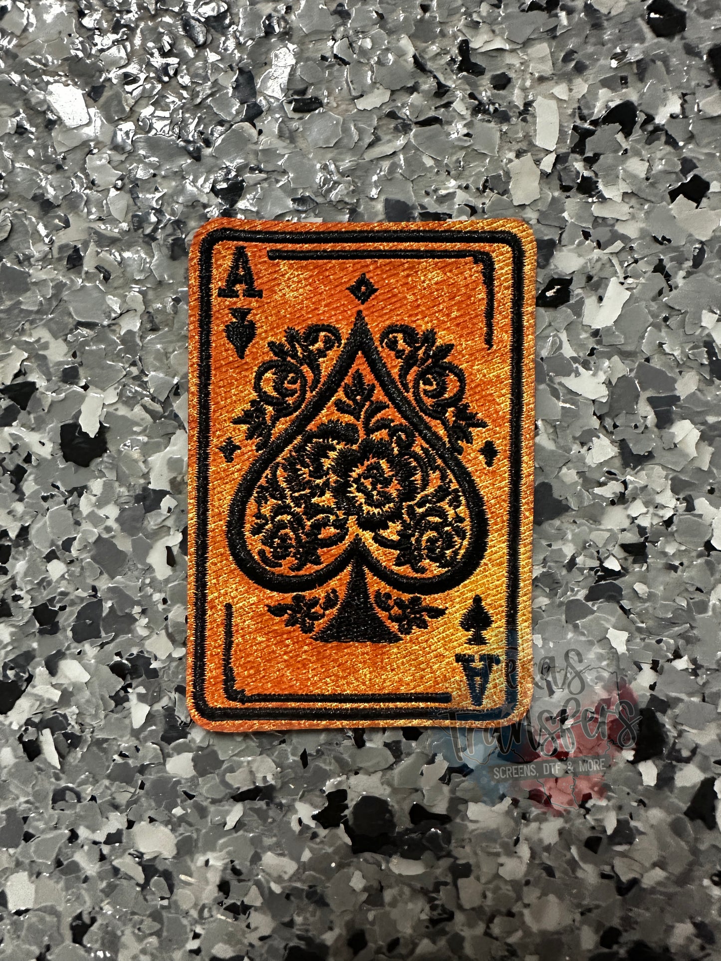 Ace of Spades Leatherette Iron-On PATCH - Texas Transfers and Designs