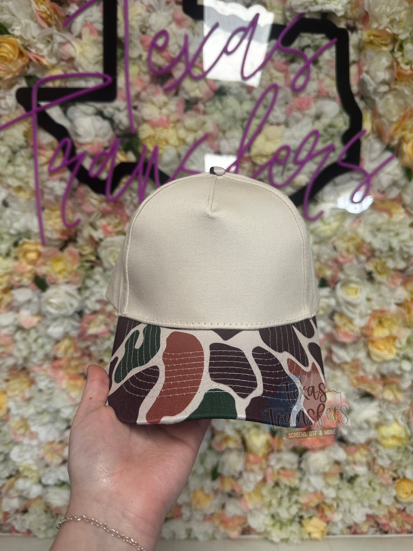 Duck Camo Brim Canvas Blank Hat - Texas Transfers and Designs