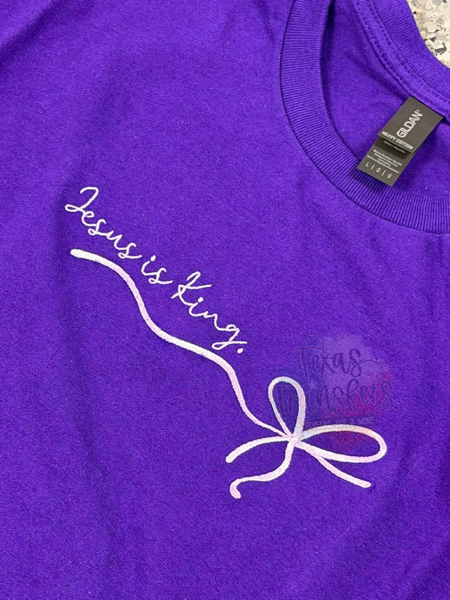 Jesus is King Embroidered Shirt - Texas Transfers and Designs