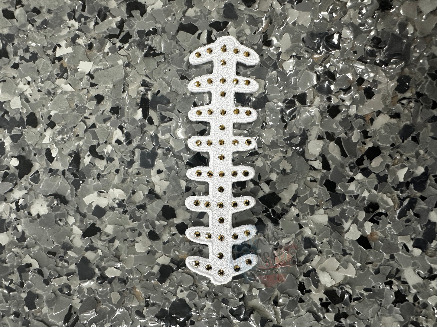 Football Stitch Rhinestone Iron-On PATCH