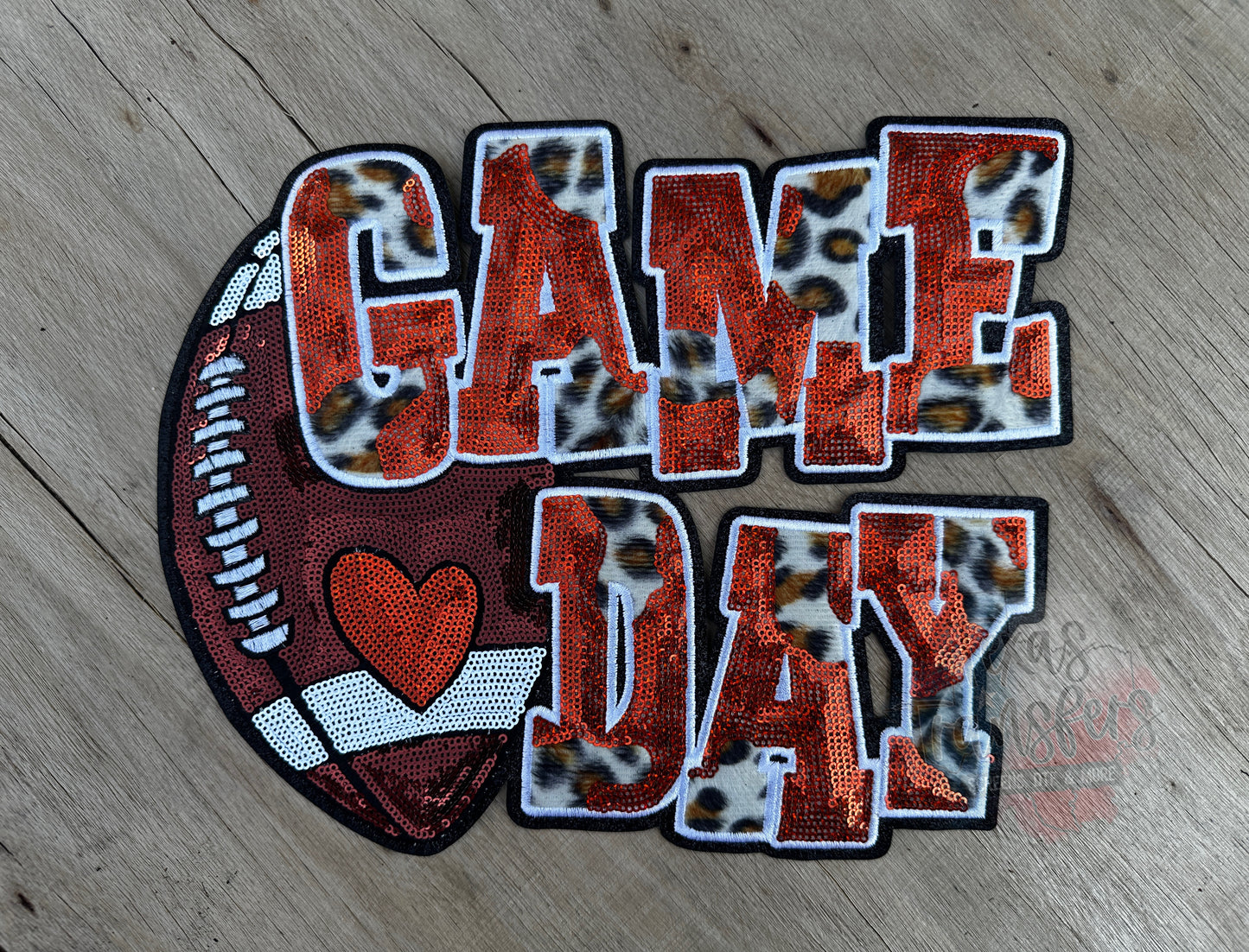 Game Day Football Sequin XL Patches (Multiple Options) - Texas Transfers and Designs