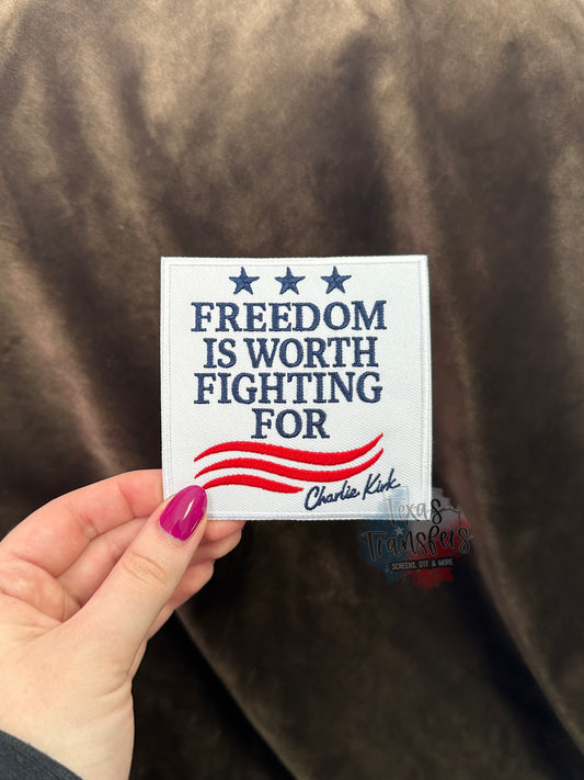 Freedom is Worth Fighting For Iron-On PATCH - Texas Transfers and Designs