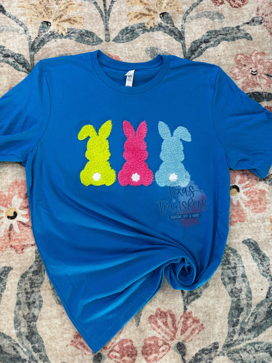 3 Bunnies Fluffy Fuzzy XL Iron-On Patch