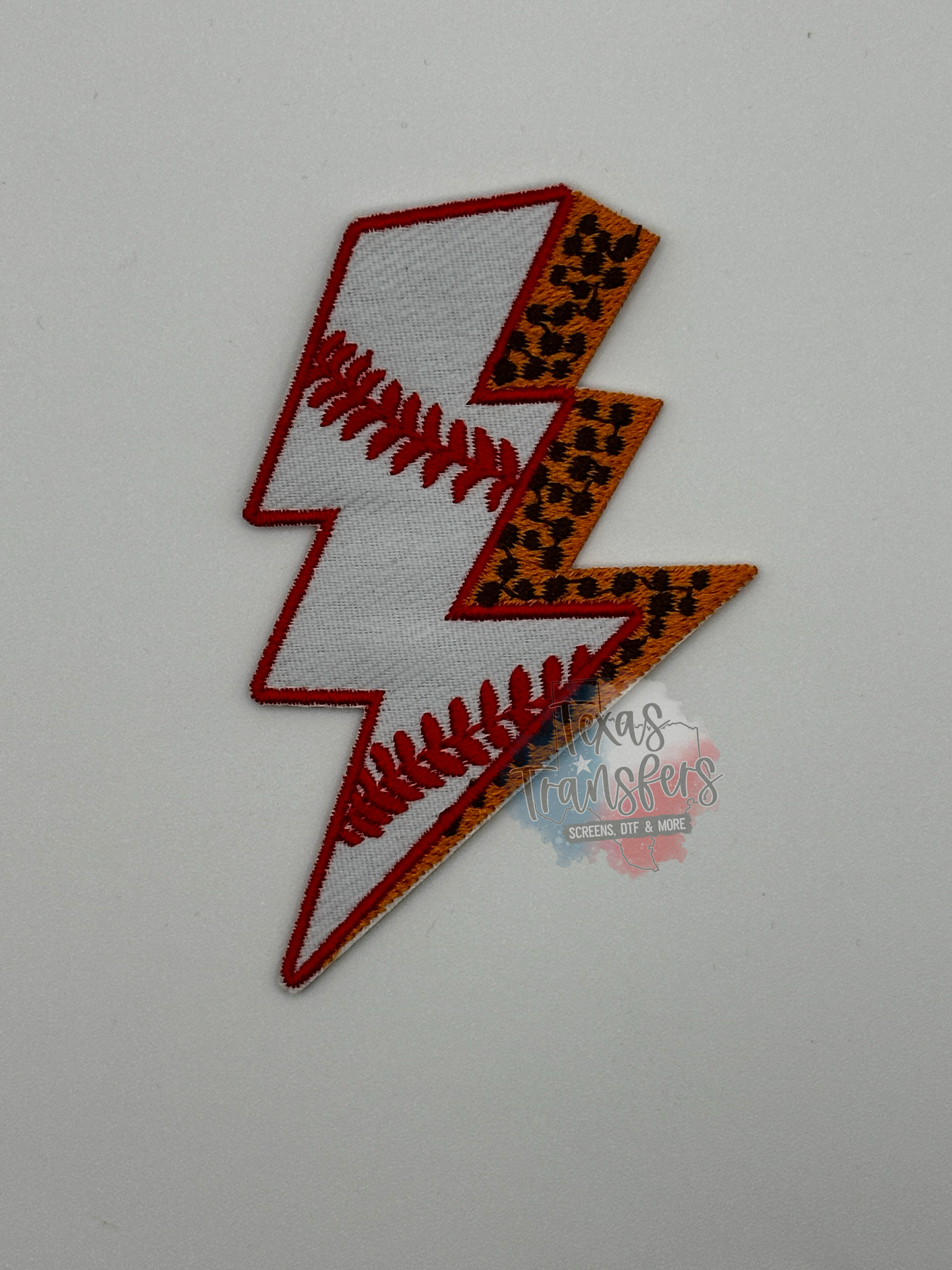 Baseball Lightning Iron-On PATCH - Texas Transfers and Designs