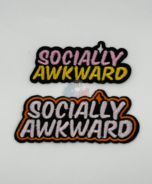 Socially Awkward Iron-On Patch - Texas Transfers and Designs