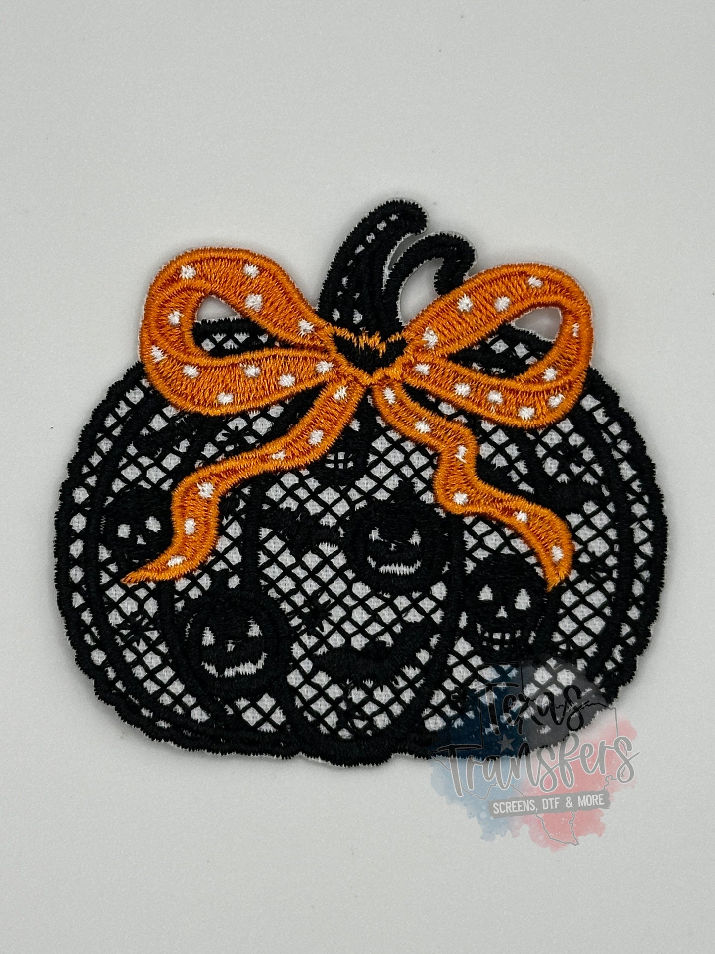 Lace Pumpkin Iron-On PATCH - Texas Transfers and Designs